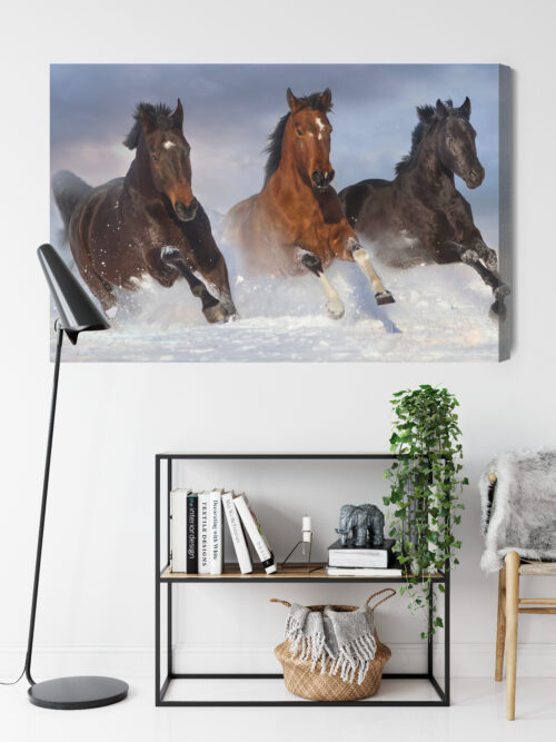 Obraz na płótnie Zwierzęta Konie w śniegu Premium Canvas - obrazek 9