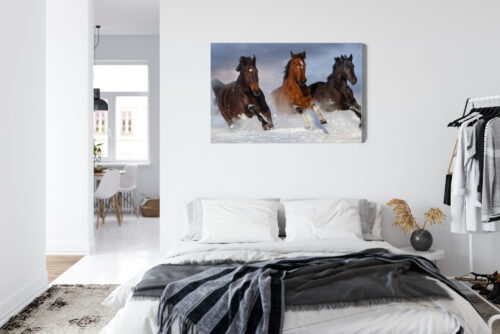 Obraz na płótnie Zwierzęta Konie w śniegu Premium Canvas - obrazek 7
