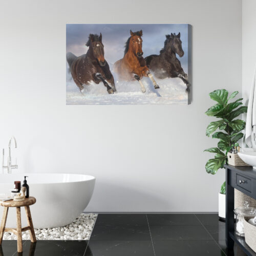 Obraz na płótnie Zwierzęta Konie w śniegu Premium Canvas - obrazek 5