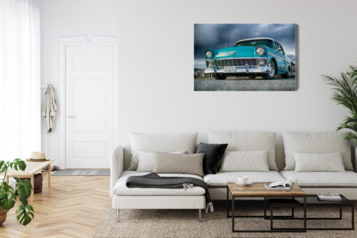 Obraz na płótnie Samochód retro turkusowy Premium Canvas - obrazek 6