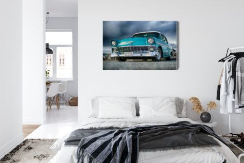 Obraz na płótnie Samochód retro turkusowy Premium Canvas - obrazek 7