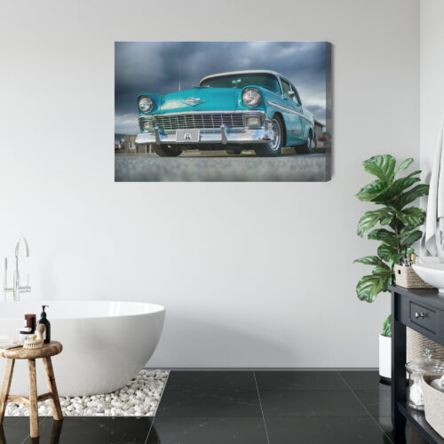 Obraz na płótnie Samochód retro turkusowy Premium Canvas - obrazek 5