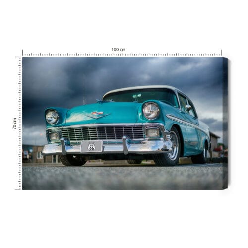 Obraz na płótnie Samochód retro turkusowy Premium Canvas