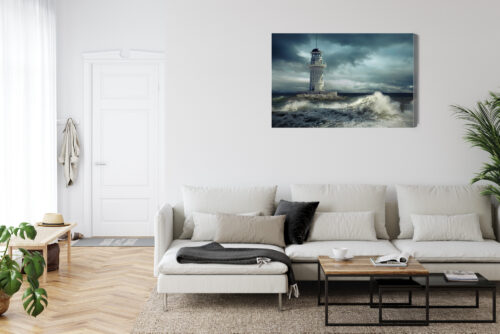 Obraz na płótnie Latarnia morska sztorm Premium Canvas - obrazek 6