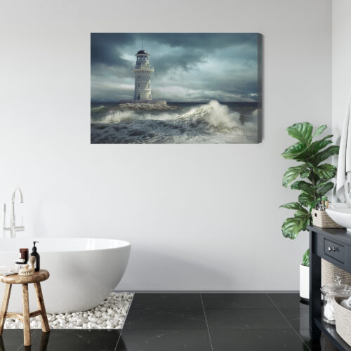 Obraz na płótnie Latarnia morska sztorm Premium Canvas - obrazek 5