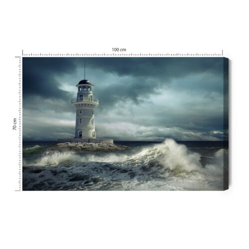 Obraz na płótnie Latarnia morska sztorm Premium Canvas