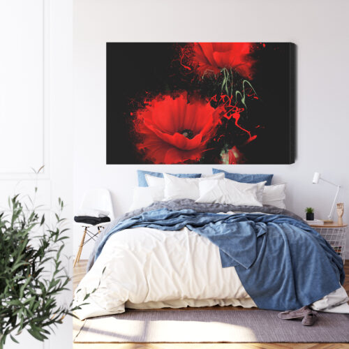 Obraz na płótnie Kwiaty Czerwone maki Premium Canvas - obrazek 3