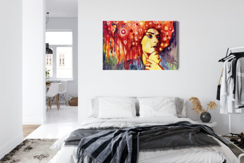 Obraz na płótnie Sztuka Kobieta z ognistą fryzurą Premium Canvas - obrazek 7