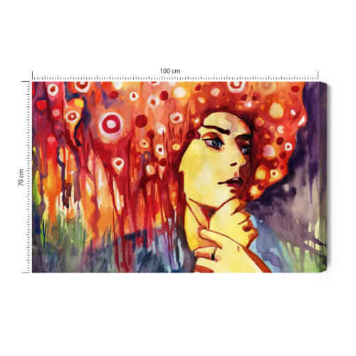 Obraz na płótnie Sztuka Kobieta z ognistą fryzurą Premium Canvas