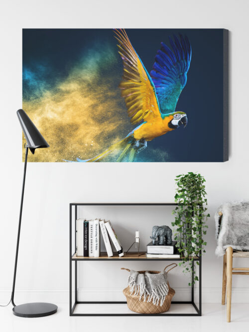 Obraz na płótnie Zwierzęta Latająca papuga Premium Canvas - obrazek 9