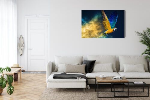 Obraz na płótnie Zwierzęta Latająca papuga Premium Canvas - obrazek 6