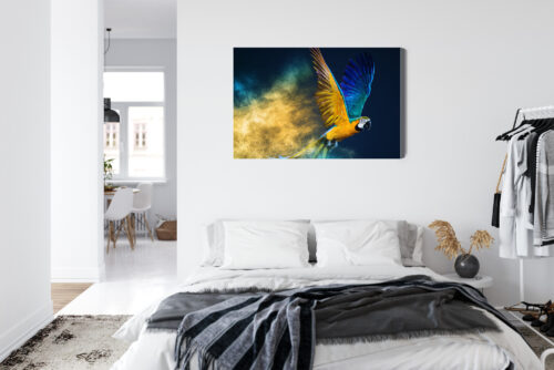 Obraz na płótnie Zwierzęta Latająca papuga Premium Canvas - obrazek 7