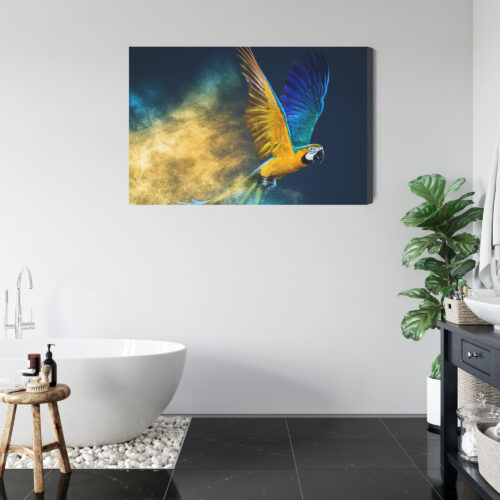 Obraz na płótnie Zwierzęta Latająca papuga Premium Canvas - obrazek 5