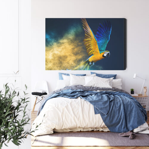 Obraz na płótnie Zwierzęta Latająca papuga Premium Canvas - obrazek 3