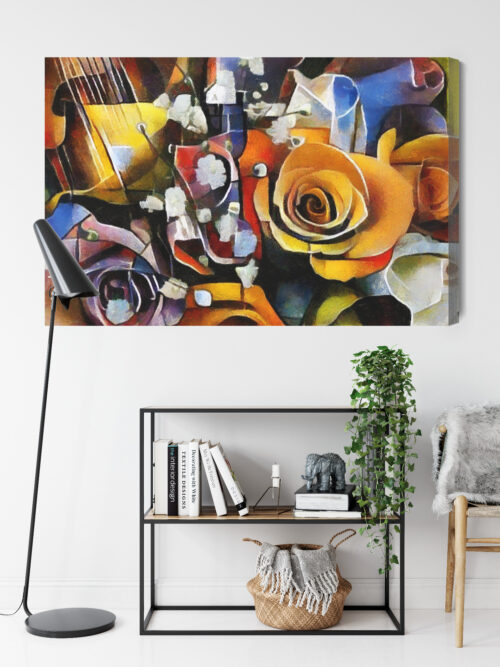 Obraz na płótnie Kwiaty Kubizm Premium Canvas - obrazek 9