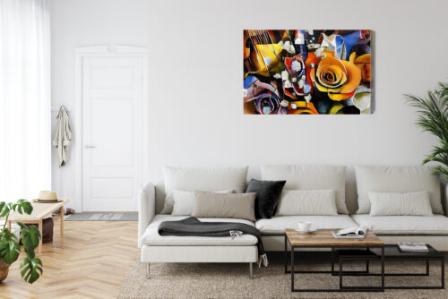 Obraz na płótnie Kwiaty Kubizm Premium Canvas - obrazek 6
