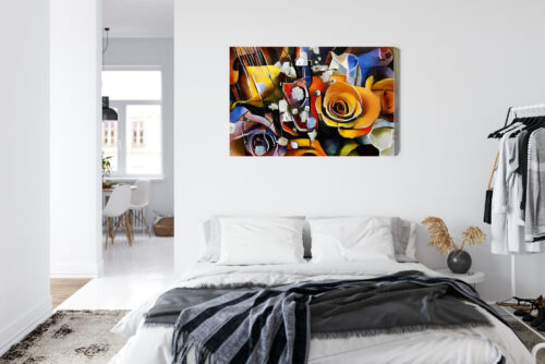 Obraz na płótnie Kwiaty Kubizm Premium Canvas - obrazek 7