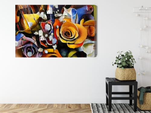 Obraz na płótnie Kwiaty Kubizm Premium Canvas - obrazek 8