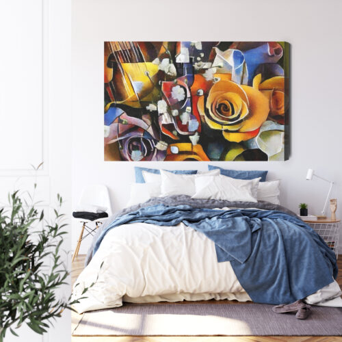 Obraz na płótnie Kwiaty Kubizm Premium Canvas - obrazek 3