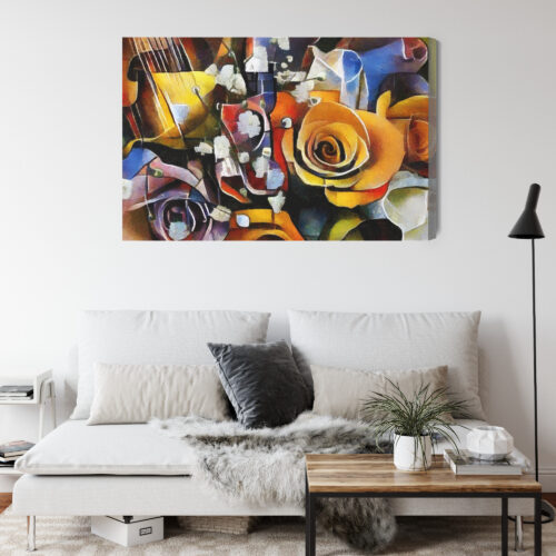 Obraz na płótnie Kwiaty Kubizm Premium Canvas - obrazek 4