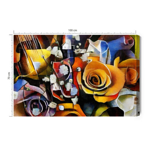 Obraz na płótnie Kwiaty Kubizm Premium Canvas