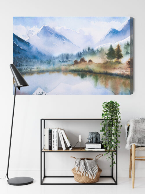 Obraz na płótnie Góry Akwarela Premium Canvas - obrazek 9