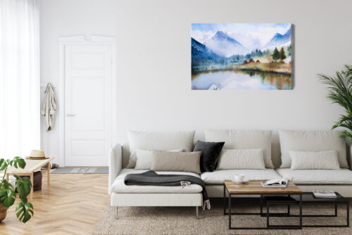 Obraz na płótnie Góry Akwarela Premium Canvas - obrazek 6