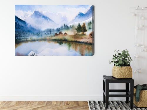 Obraz na płótnie Góry Akwarela Premium Canvas - obrazek 8