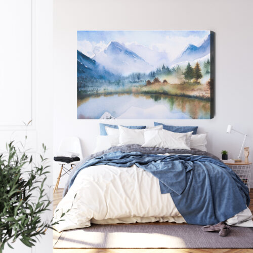 Obraz na płótnie Góry Akwarela Premium Canvas - obrazek 3