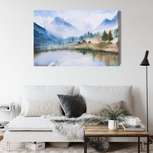 Obraz na płótnie Góry Akwarela Premium Canvas - obrazek 4