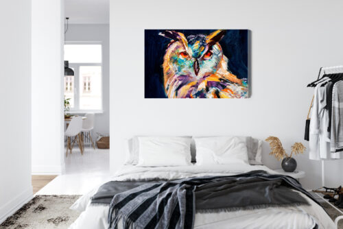 Obraz na płótnie Zwierzęta Sowa kolorowa Premium Canvas - obrazek 7