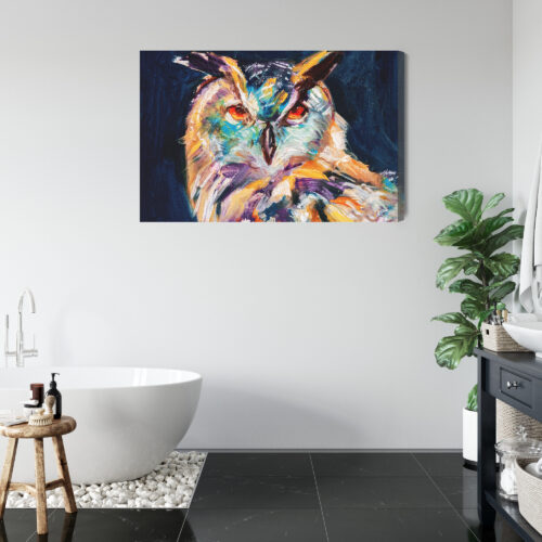 Obraz na płótnie Zwierzęta Sowa kolorowa Premium Canvas - obrazek 5