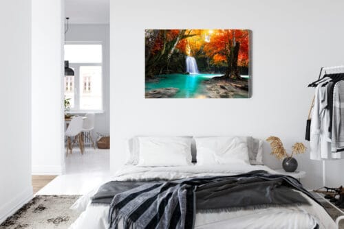 Obraz na płótnie Natura Wodospad jesienią Premium Canvas - obrazek 7
