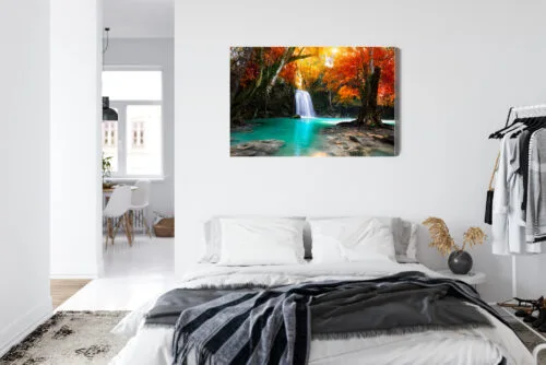 Obraz na płótnie Natura Wodospad jesienią Premium Canvas - obrazek 7