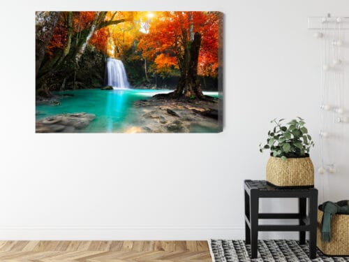 Obraz na płótnie Natura Wodospad jesienią Premium Canvas - obrazek 8