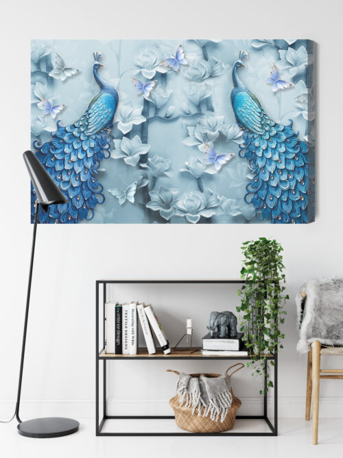 Obraz na płótnie Zwierzęta Pawie na gałęziach Premium Canvas - obrazek 9