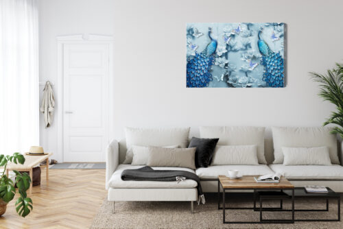 Obraz na płótnie Zwierzęta Pawie na gałęziach Premium Canvas - obrazek 6