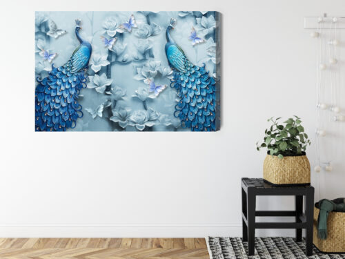 Obraz na płótnie Zwierzęta Pawie na gałęziach Premium Canvas - obrazek 8