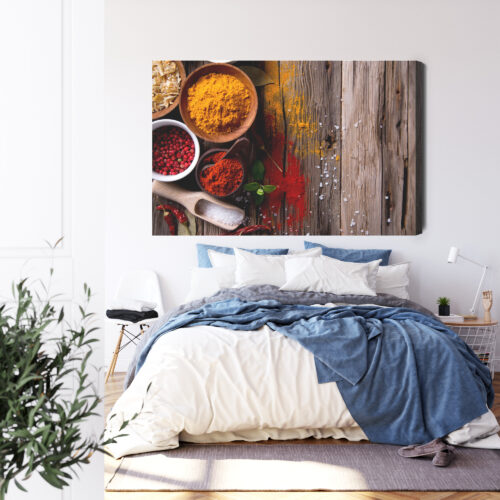 Obraz na płótnie Kuchnia Kolorowe przyprawy Premium Canvas - obrazek 3