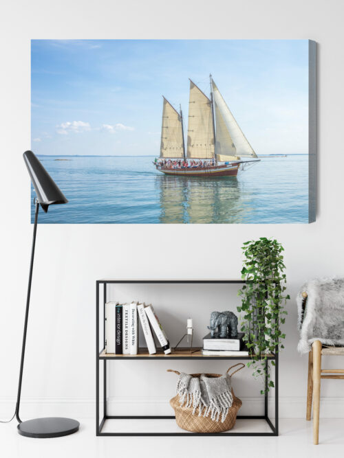 Obraz na płótnie Transport Żaglówka na spokojnym morzu Premium Canvas - obrazek 9