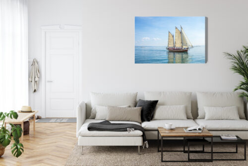 Obraz na płótnie Transport Żaglówka na spokojnym morzu Premium Canvas - obrazek 6