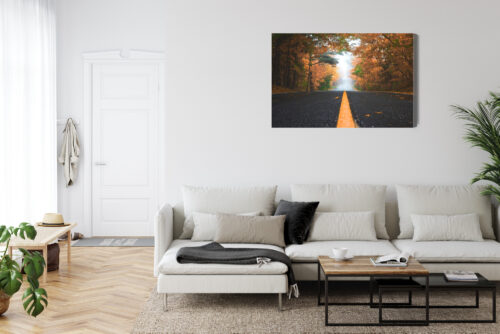 Obraz na płótnie Natura Droga przez jesienny las Premium Canvas - obrazek 6