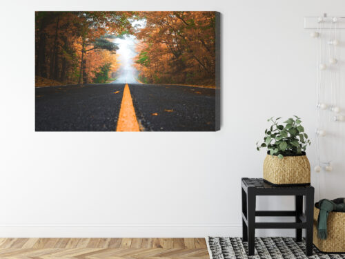 Obraz na płótnie Natura Droga przez jesienny las Premium Canvas - obrazek 8