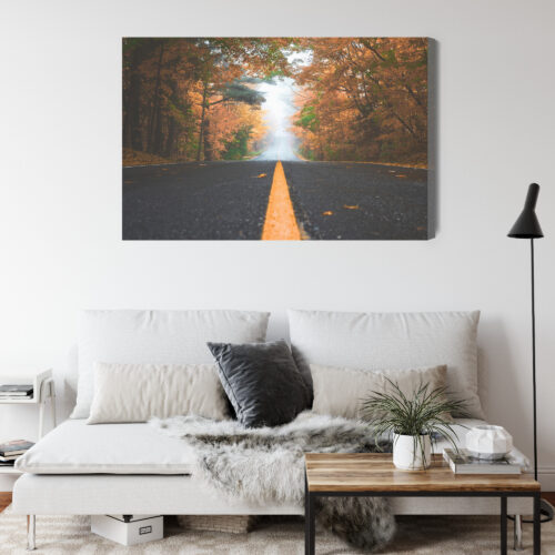 Obraz na płótnie Natura Droga przez jesienny las Premium Canvas - obrazek 4