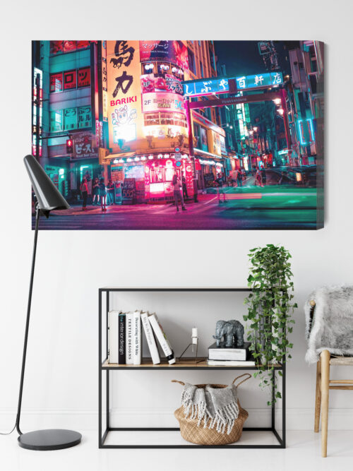 Obraz na płótnie Miasto Tokio neon noc Premium Canvas - obrazek 9