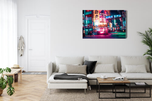 Obraz na płótnie Miasto Tokio neon noc Premium Canvas - obrazek 6