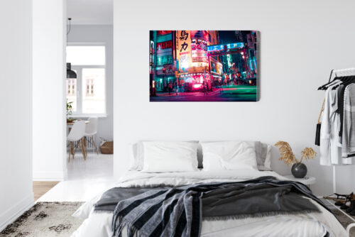 Obraz na płótnie Miasto Tokio neon noc Premium Canvas - obrazek 7