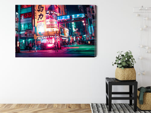 Obraz na płótnie Miasto Tokio neon noc Premium Canvas - obrazek 8