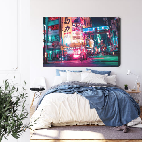 Obraz na płótnie Miasto Tokio neon noc Premium Canvas - obrazek 3