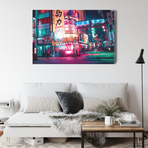Obraz na płótnie Miasto Tokio neon noc Premium Canvas - obrazek 4